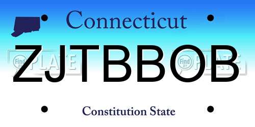 ZJTBBOB Connecticut License Plate
