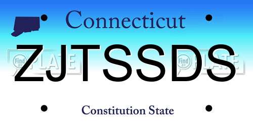 ZJTSSDS Connecticut License Plate