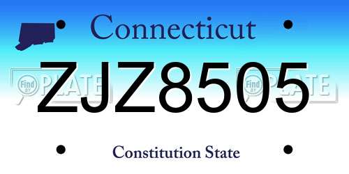 ZJZ8505 Connecticut License Plate