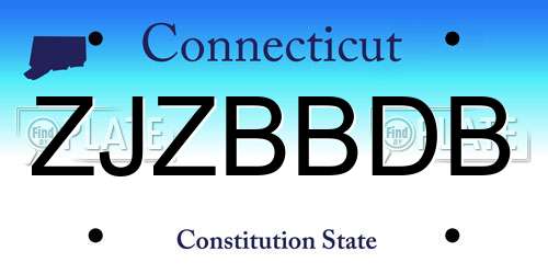 ZJZBBDB Connecticut License Plate