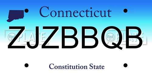 ZJZBBQB Connecticut License Plate