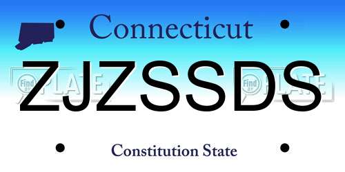 ZJZSSDS Connecticut License Plate