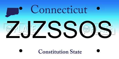 ZJZSSOS Connecticut License Plate