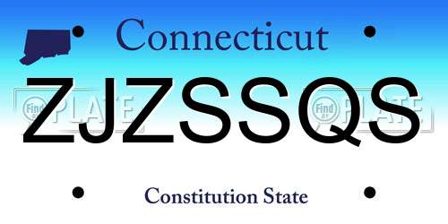 ZJZSSQS Connecticut License Plate
