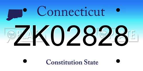 ZK02828 Connecticut License Plate