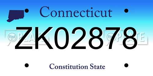 ZK02878 Connecticut License Plate