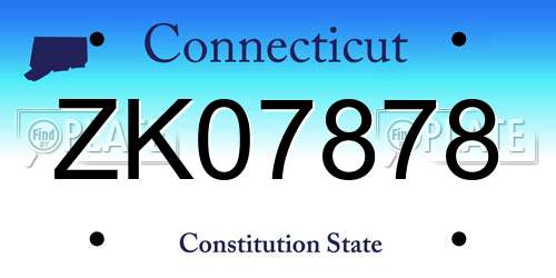 ZK07878 Connecticut License Plate