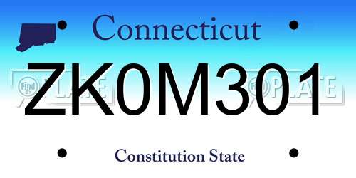ZK0M301 Connecticut License Plate
