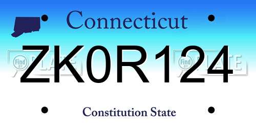 ZK0R124 Connecticut License Plate