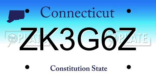 ZK3G6Z Connecticut License Plate