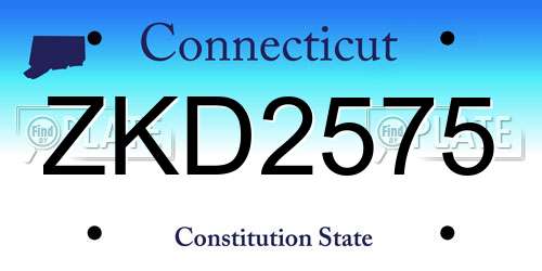 ZKD2575 Connecticut License Plate