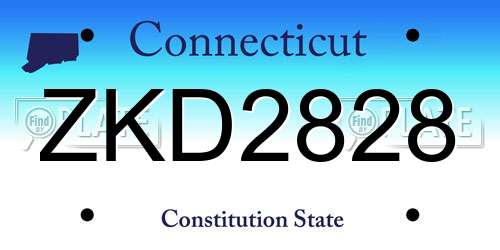 ZKD2828 Connecticut License Plate