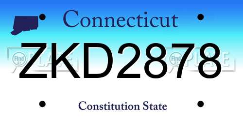 ZKD2878 Connecticut License Plate