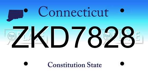 ZKD7828 Connecticut License Plate
