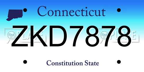 ZKD7878 Connecticut License Plate