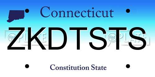 ZKDTSTS Connecticut License Plate