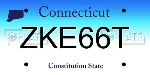 ZKE66T Connecticut License Plate
