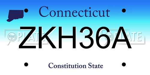 ZKH36A Connecticut License Plate
