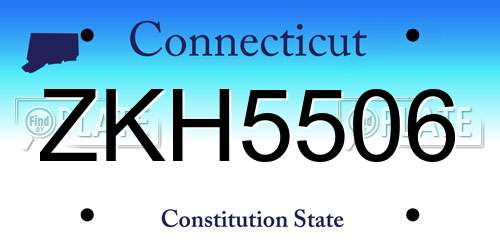 ZKH5506 Connecticut License Plate