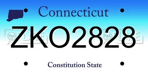 ZKO2828 Connecticut License Plate
