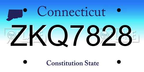 ZKQ7828 Connecticut License Plate