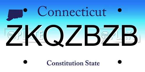 ZKQZBZB Connecticut License Plate