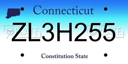 ZL3H255 Connecticut License Plate