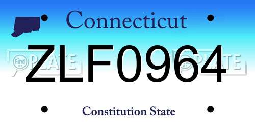 ZLF0964 Connecticut License Plate