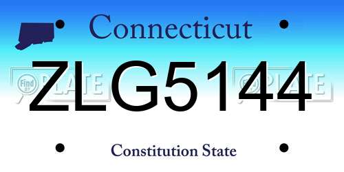 ZLG5144 Connecticut License Plate