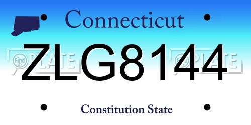 ZLG8144 Connecticut License Plate