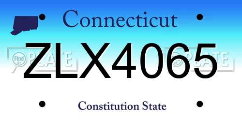 ZLX4065 Connecticut License Plate