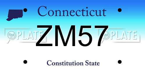 ZM57 Connecticut License Plate