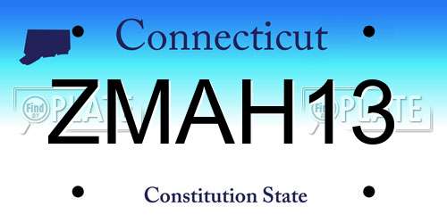 ZMAH13 Connecticut License Plate