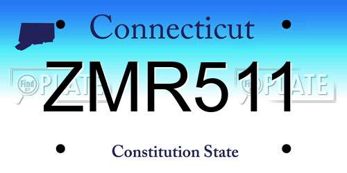 ZMR511 Connecticut License Plate