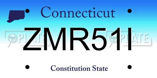 ZMR51I Connecticut License Plate