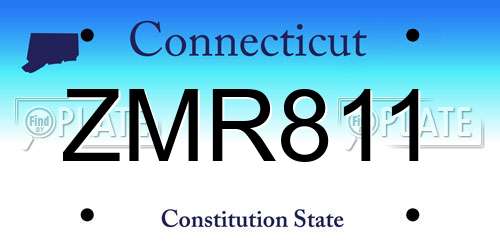 ZMR811 Connecticut License Plate