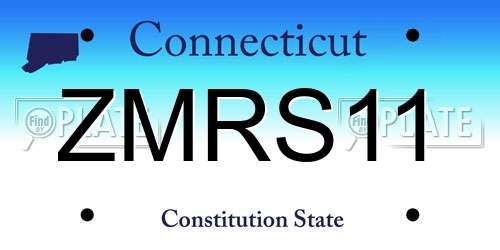 ZMRS11 Connecticut License Plate