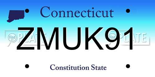 ZMUK91 Connecticut License Plate
