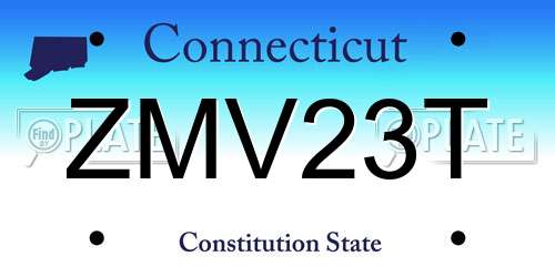 ZMV23T Connecticut License Plate
