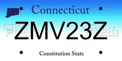 ZMV23Z Connecticut License Plate