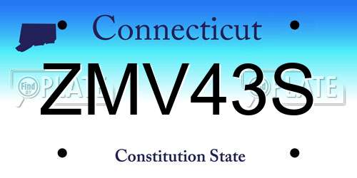 ZMV43S Connecticut License Plate