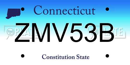 ZMV53B Connecticut License Plate
