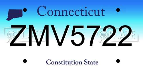 ZMV5722 Connecticut License Plate