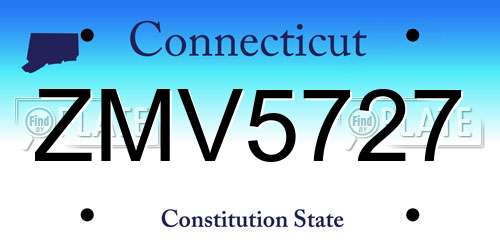 ZMV5727 Connecticut License Plate