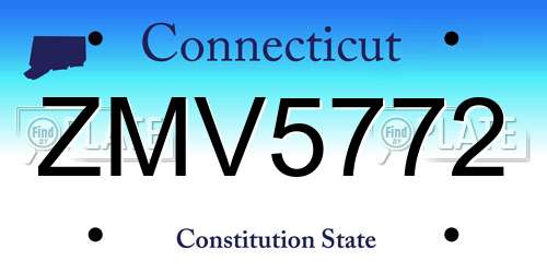 ZMV5772 Connecticut License Plate