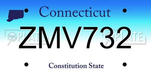 ZMV732 Connecticut License Plate