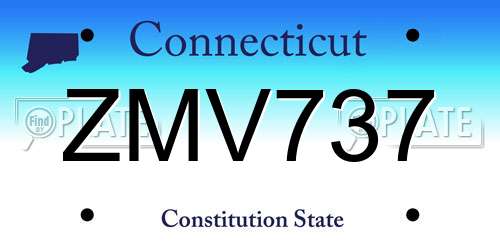 ZMV737 Connecticut License Plate