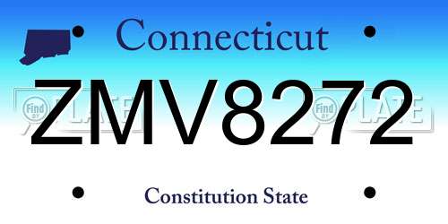 ZMV8272 Connecticut License Plate
