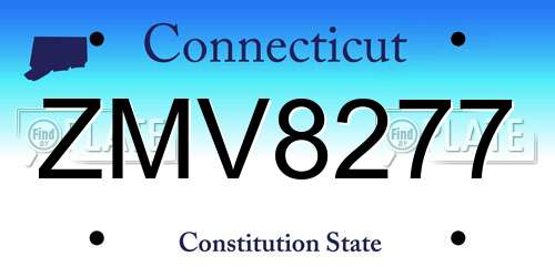 ZMV8277 Connecticut License Plate