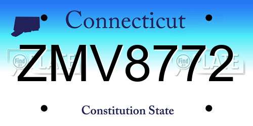 ZMV8772 Connecticut License Plate